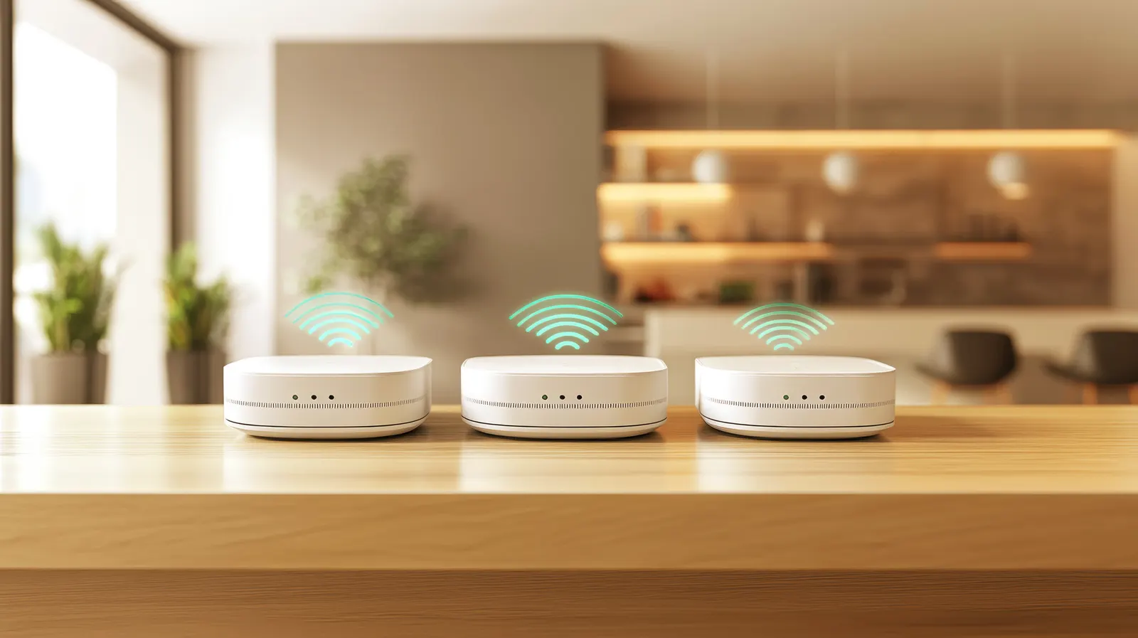 アパートの共用廊下にWi-Fiルーターを設置している施工写真。スッキリとした配線が特徴